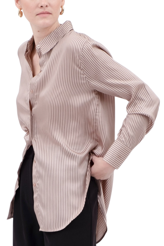 Pinstripe Button Up Woven Top
