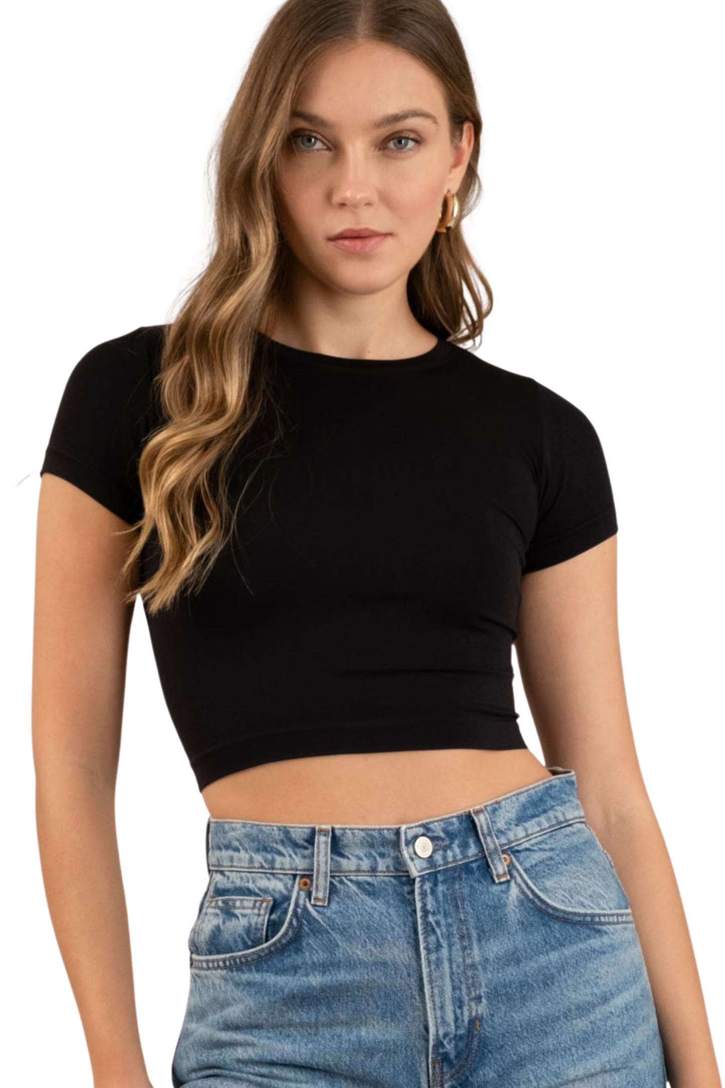 Solid Reversible Short Sleeve Knit Top