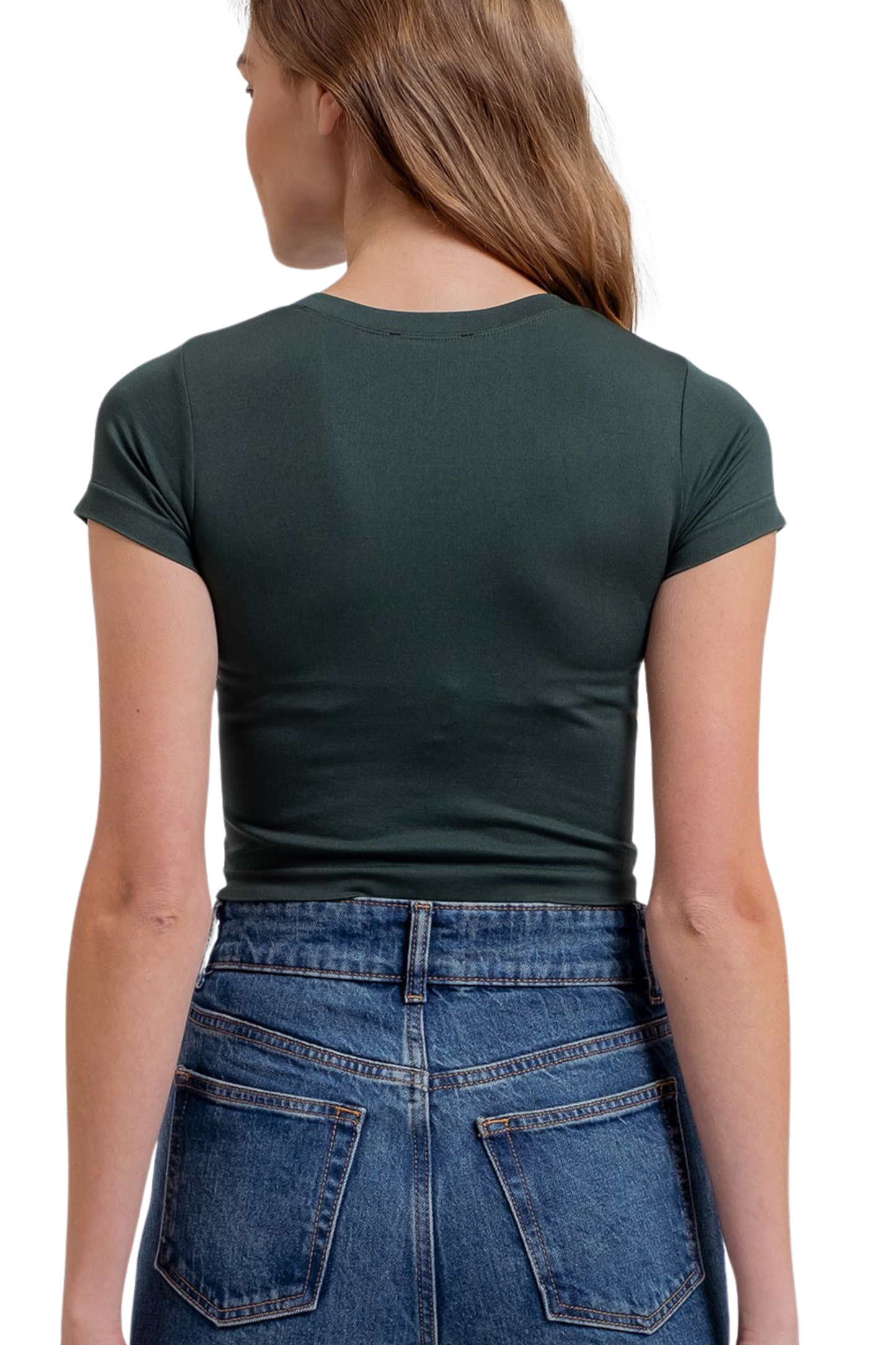 Solid Reversible Short Sleeve Knit Top