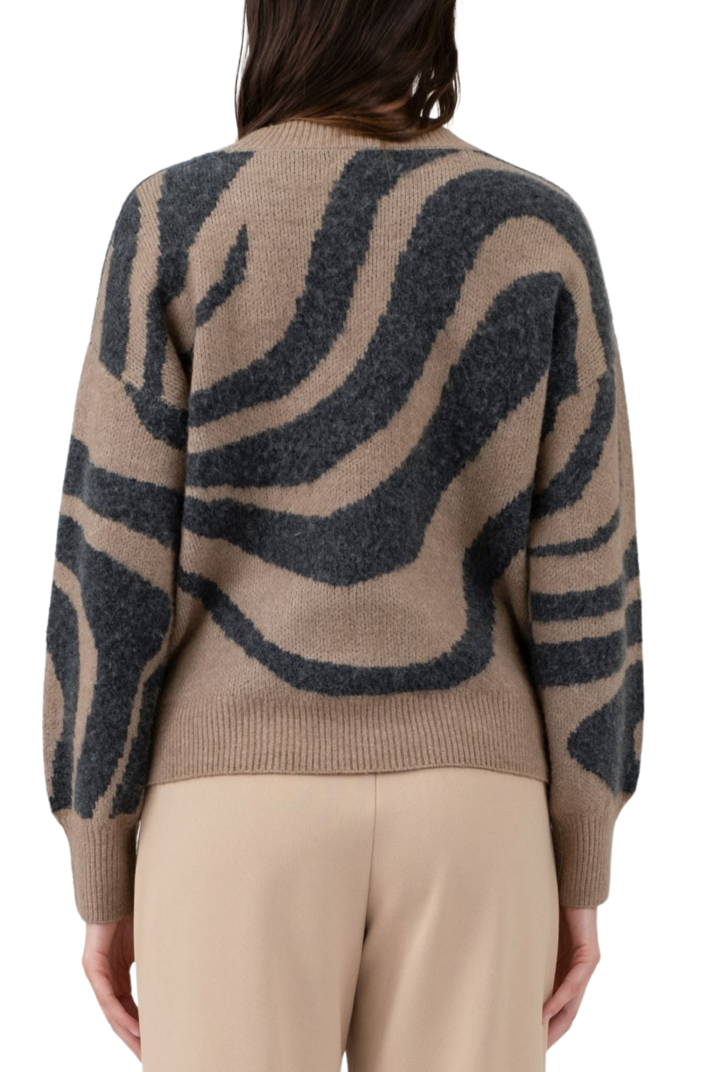 Zebra Print Long Sleeve Sweater