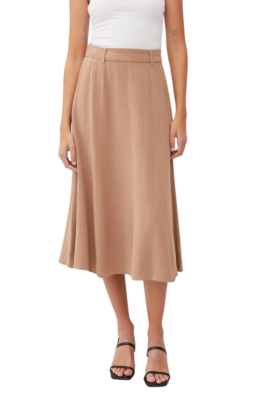 Flowy Midi Skirt with Belt Loops
