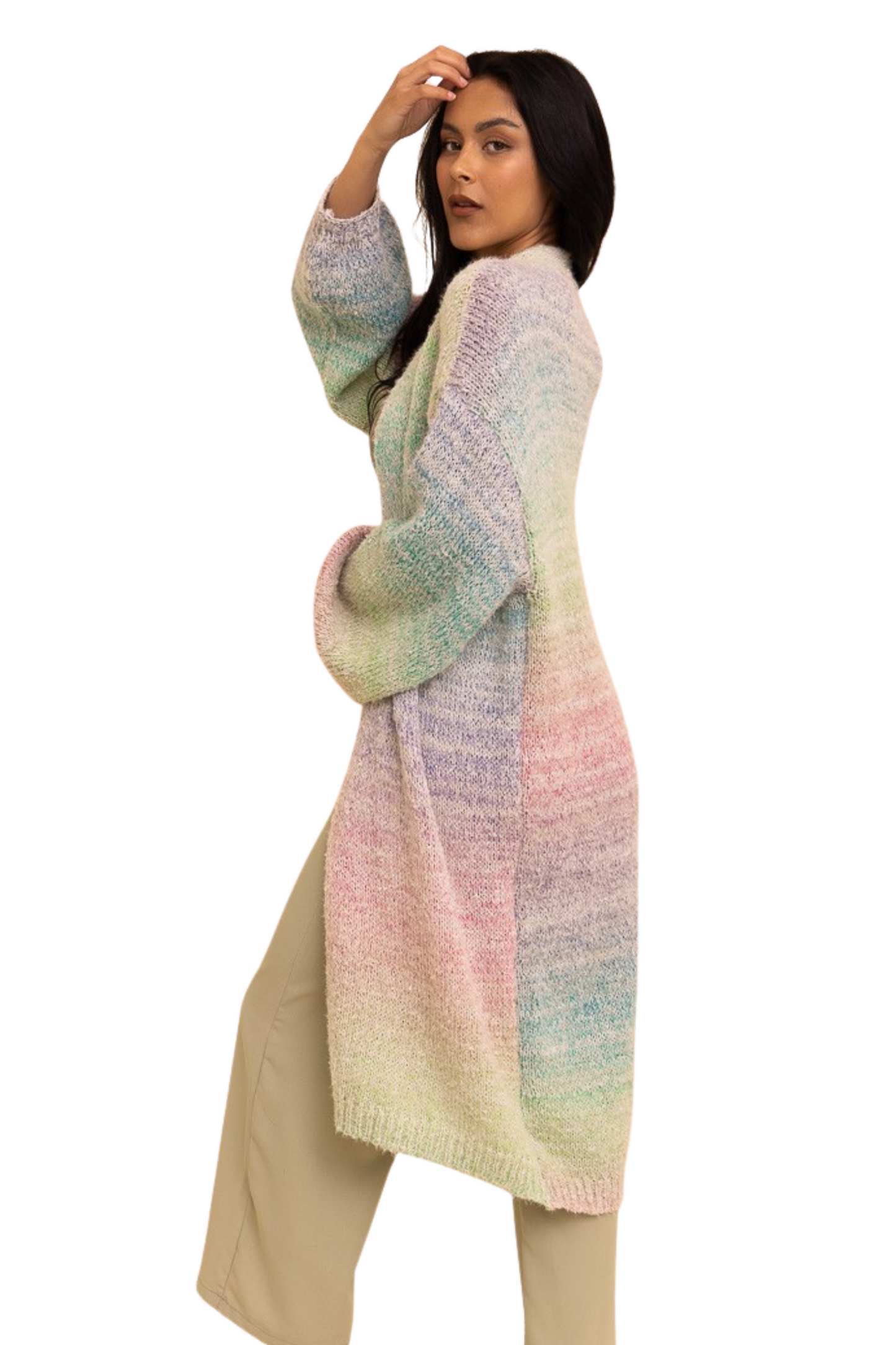Cozy Knit Ombre Longline Cardigan