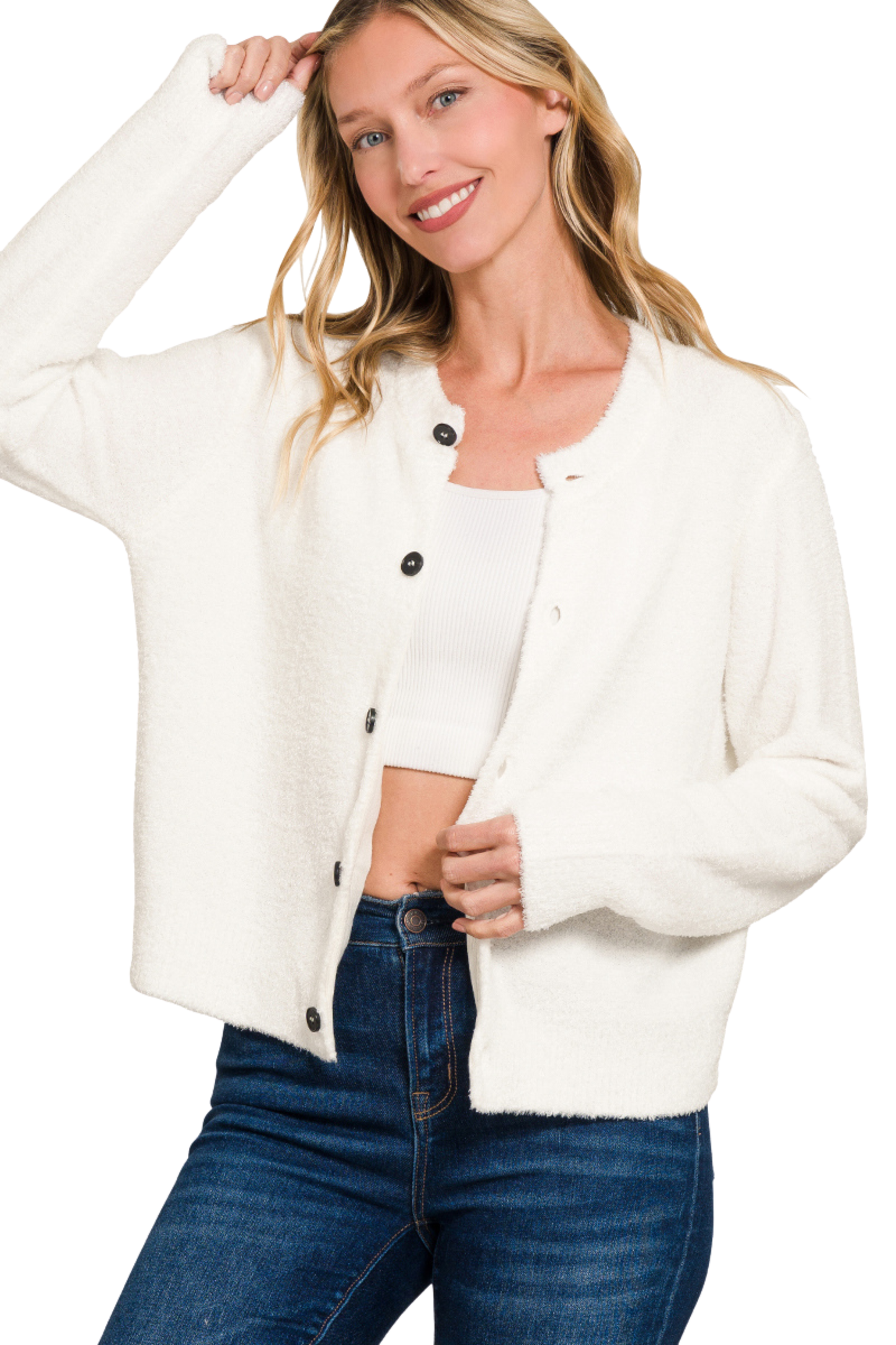 Cozy Cardigan with Contrasting Buttons