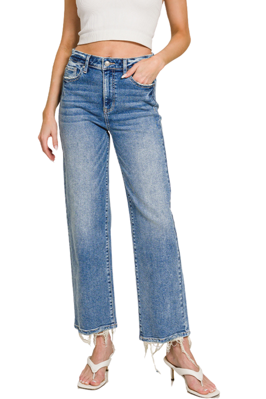 Straight Leg Minimal Distress Jeans