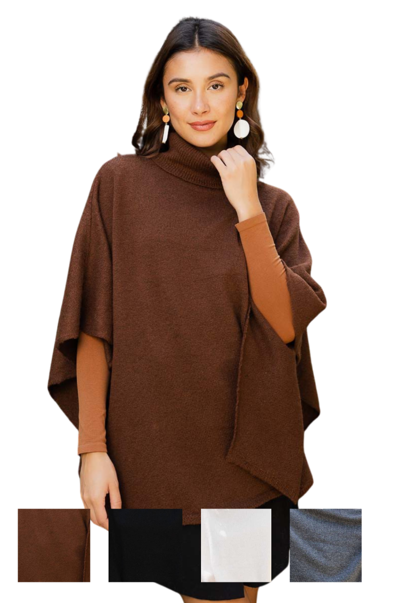 Eco Friendly Turtleneck Poncho