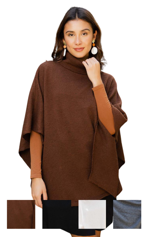 Eco Friendly Turtleneck Poncho