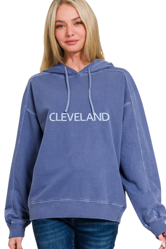 Cleveland Hand Stamped Garment Dyed Sweatshirt