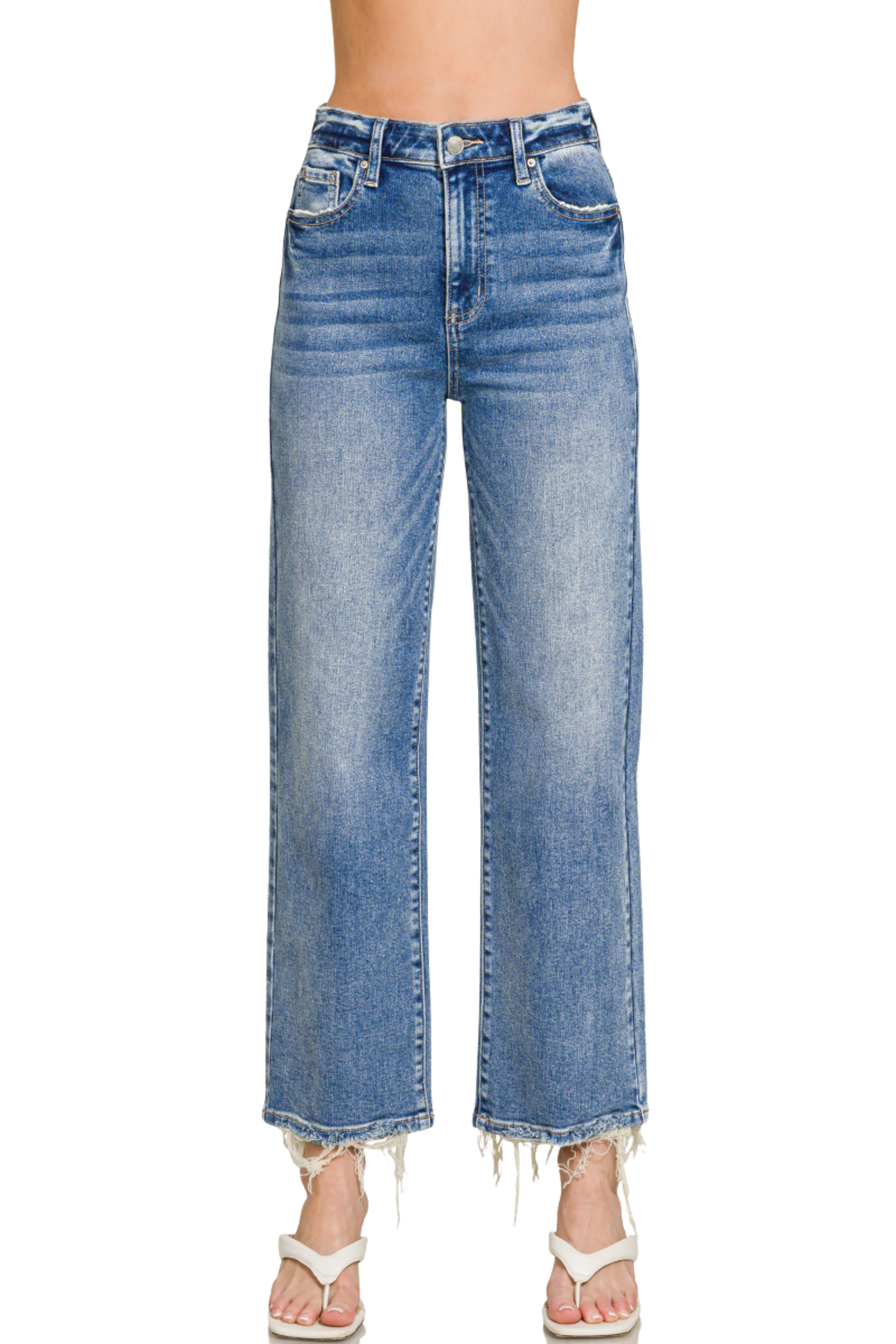 Straight Leg Minimal Distress Jeans