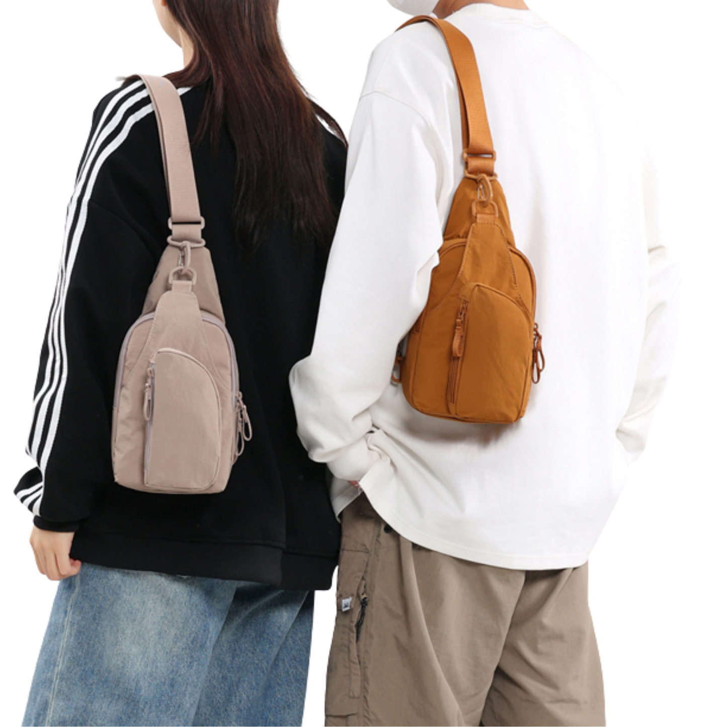 Gender Neutral Nylon Sling Cross Body Bag