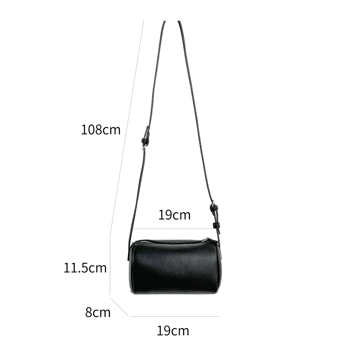 Vegan Leather Mini Everyday Cylinder Shoulder or Handbag