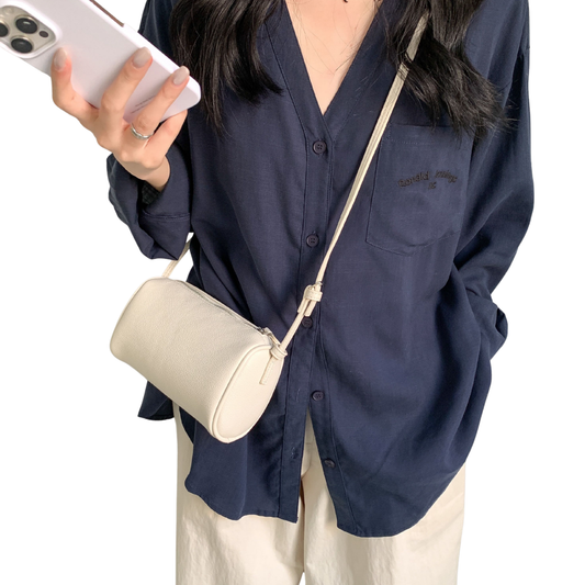 Vegan Leather Mini Everyday Cylinder Shoulder or Handbag