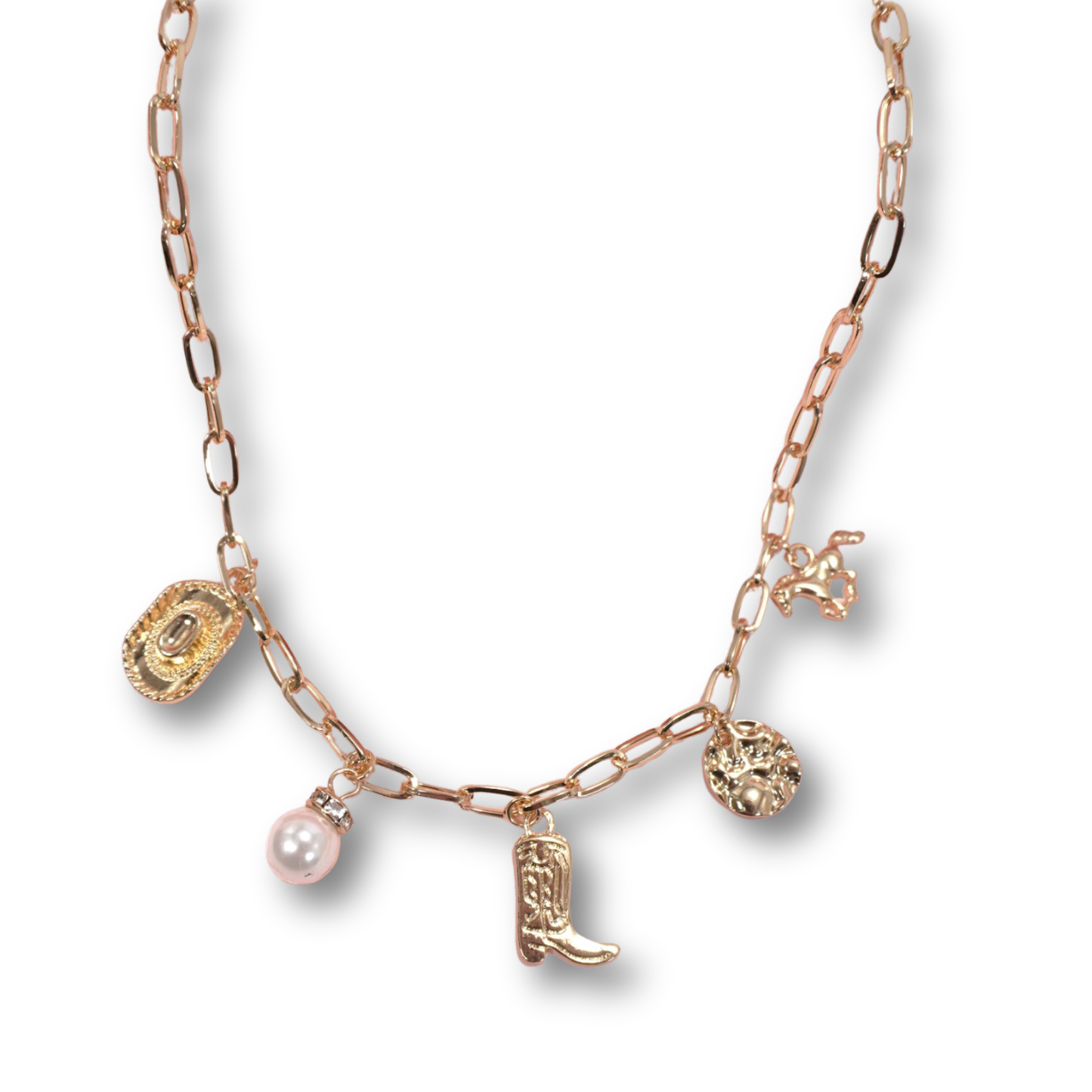 Western Cowgirl Station Charm Necklace