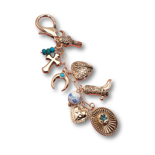Western Cowgirl Turquoise Bag Charm