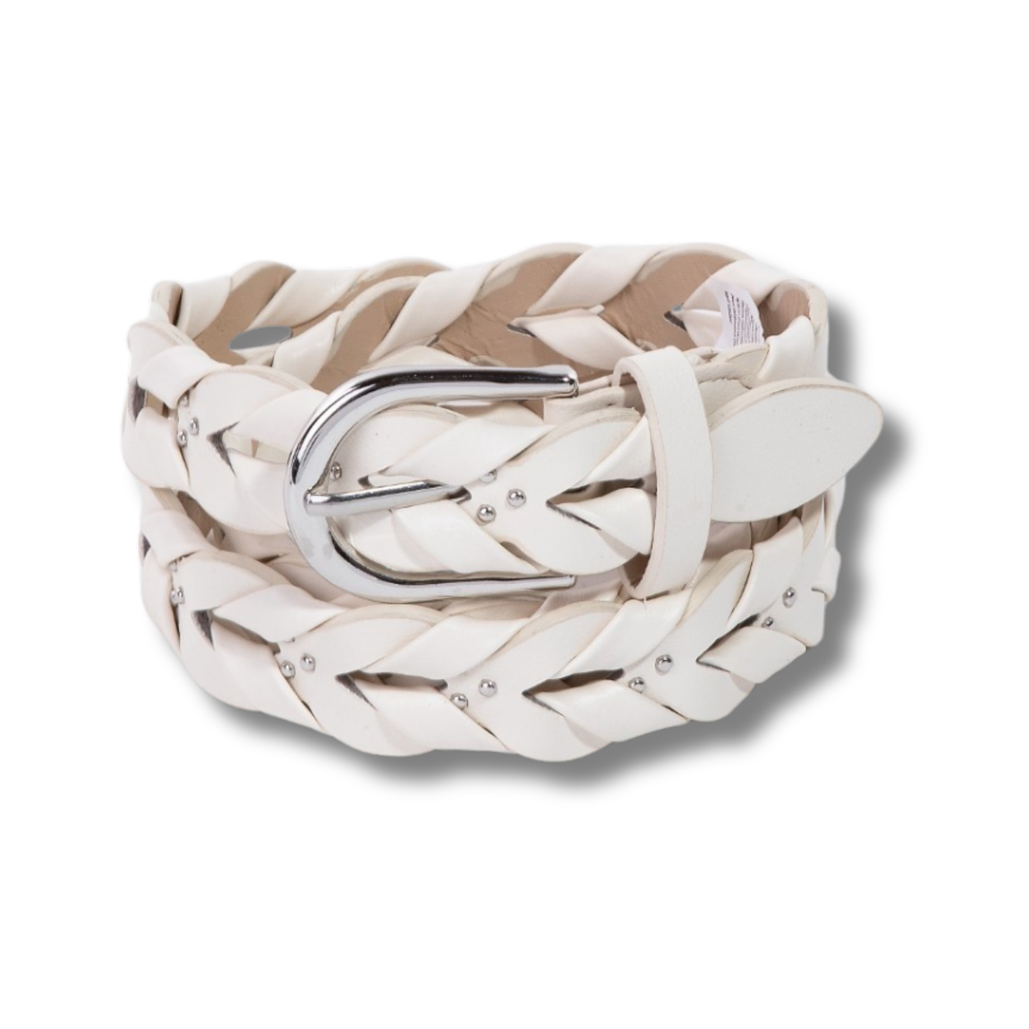 Studded Braided Vegan Leather Belt