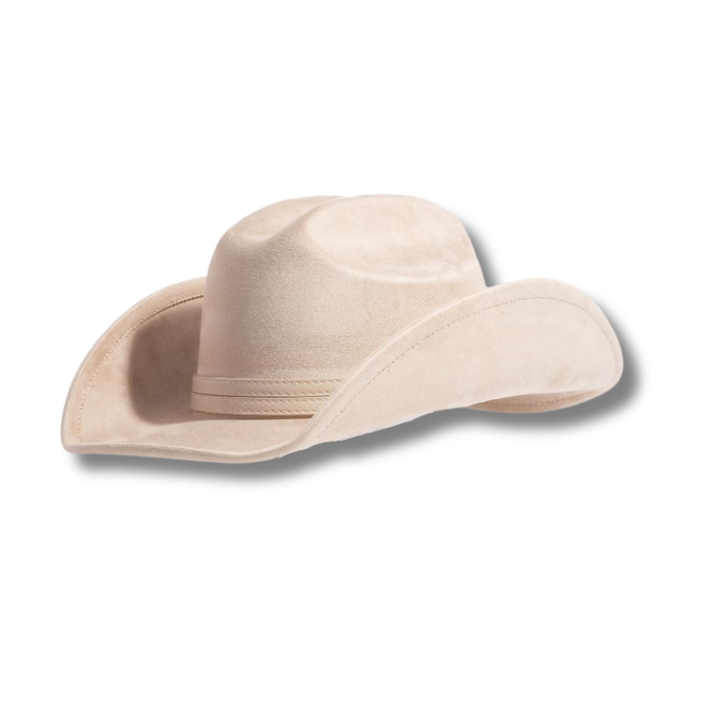 Double Belt Faux Suede Cowboy Hat