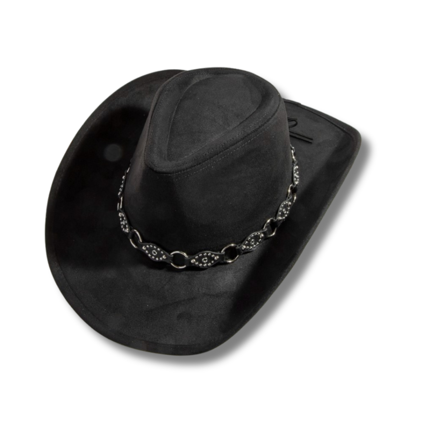 Faux Leather Chain Strap Western Cowboy Hat