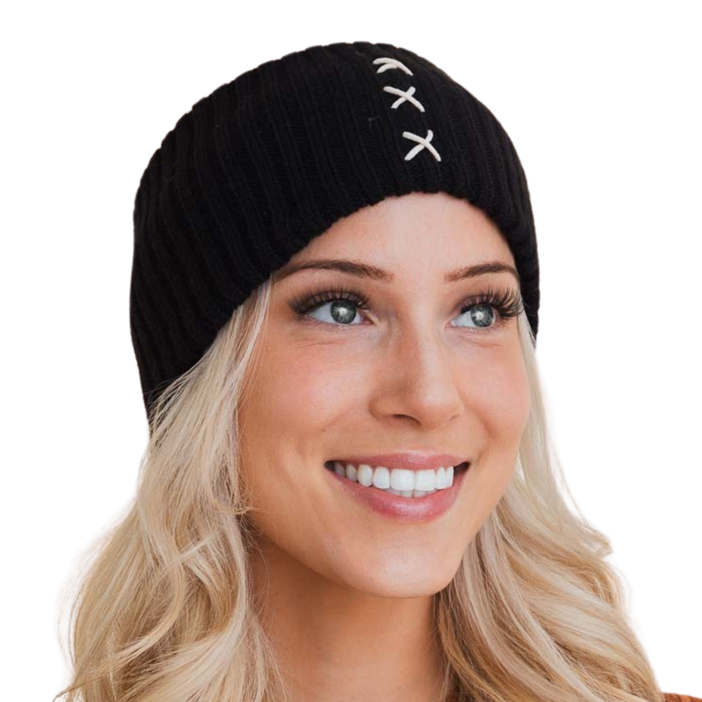 Ribbed Cross Stitch Headband Ear Warmer