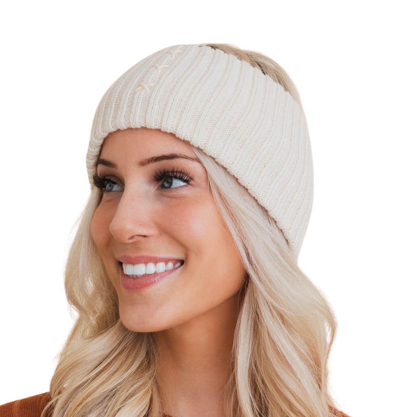 Ribbed Cross Stitch Headband Ear Warmer