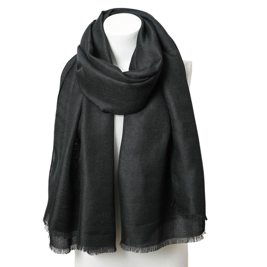 Soft Woven Frayed Edge Scarf/ Wrap