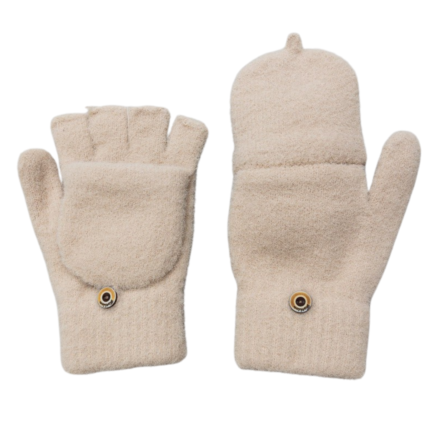 Cozy Knit Fingerless Gloves with Mitten Top