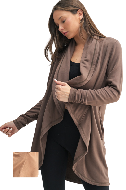 Fleece Lined Flowy Open Cardigan
