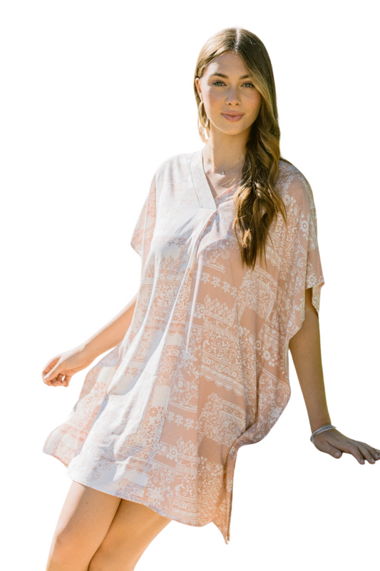 Color Block Printed Woven Shift Dress