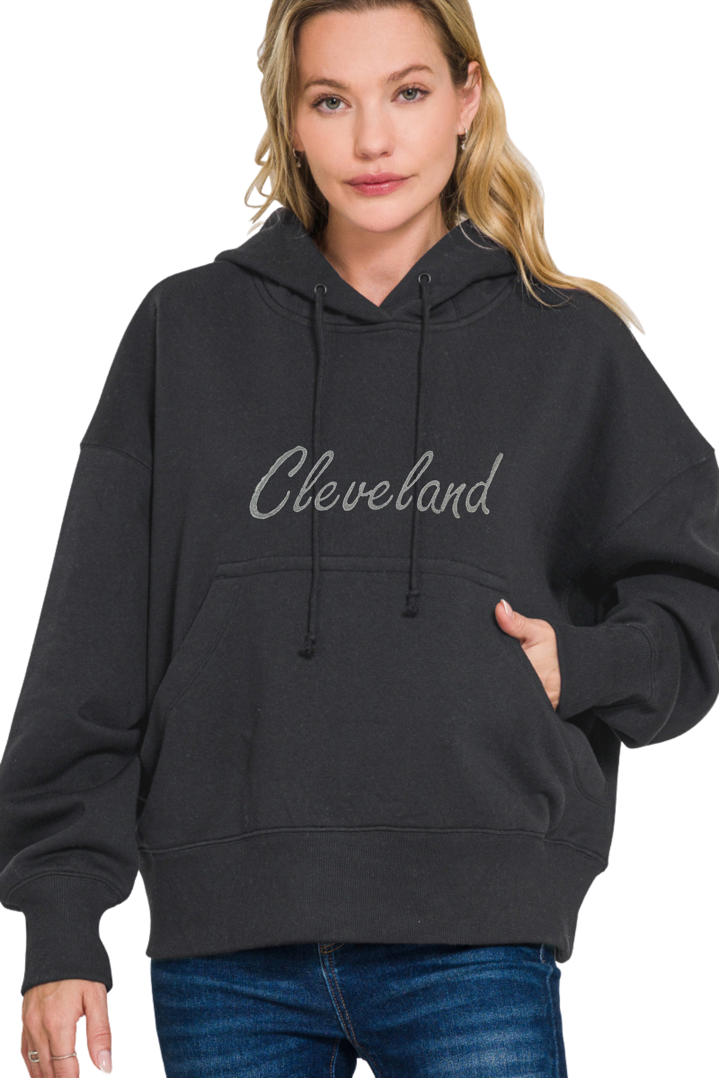 Cleveland Script Oversized Hoodie