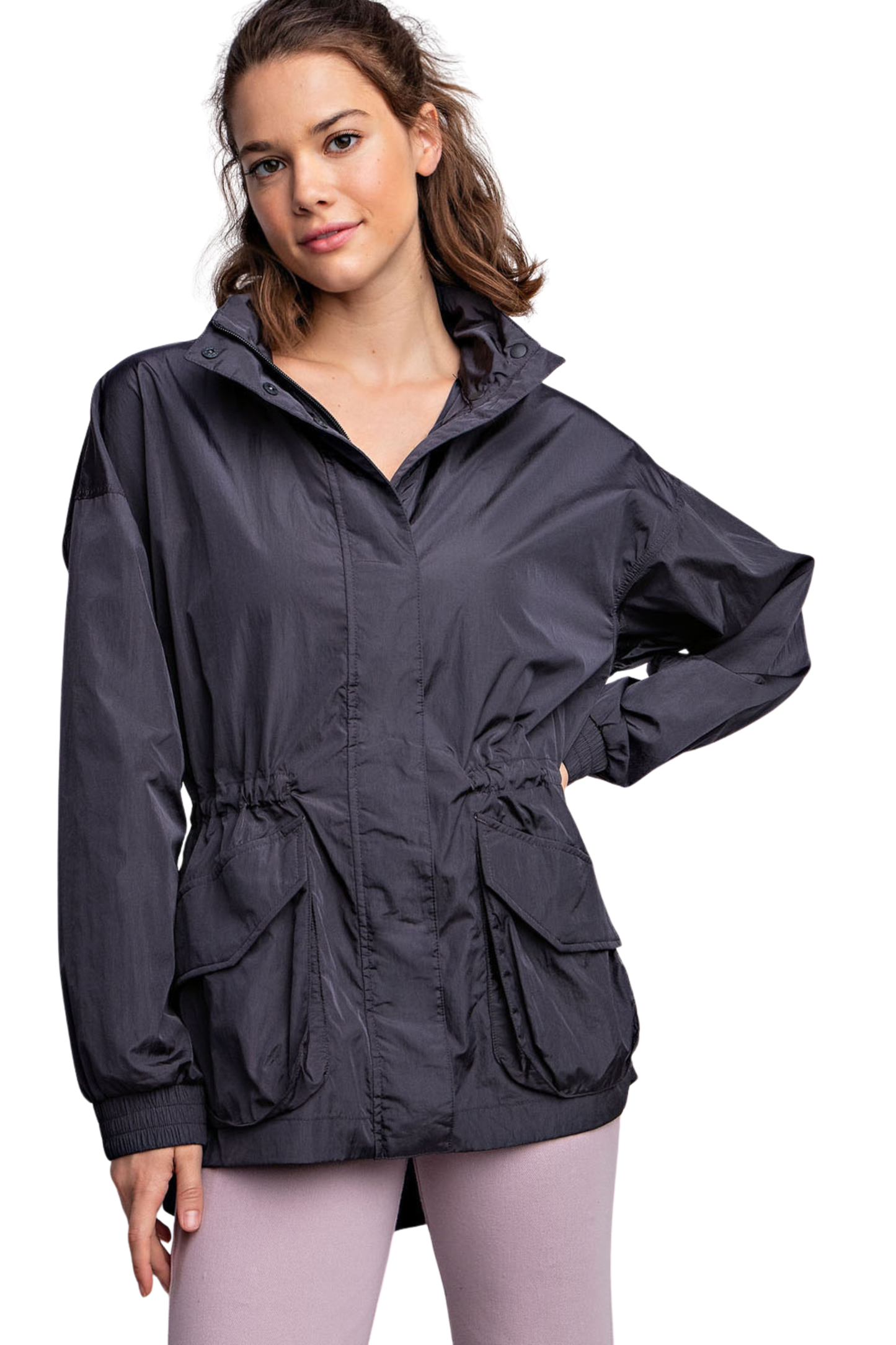 Windbreaker Material Loose Fit Zip Up Jacket