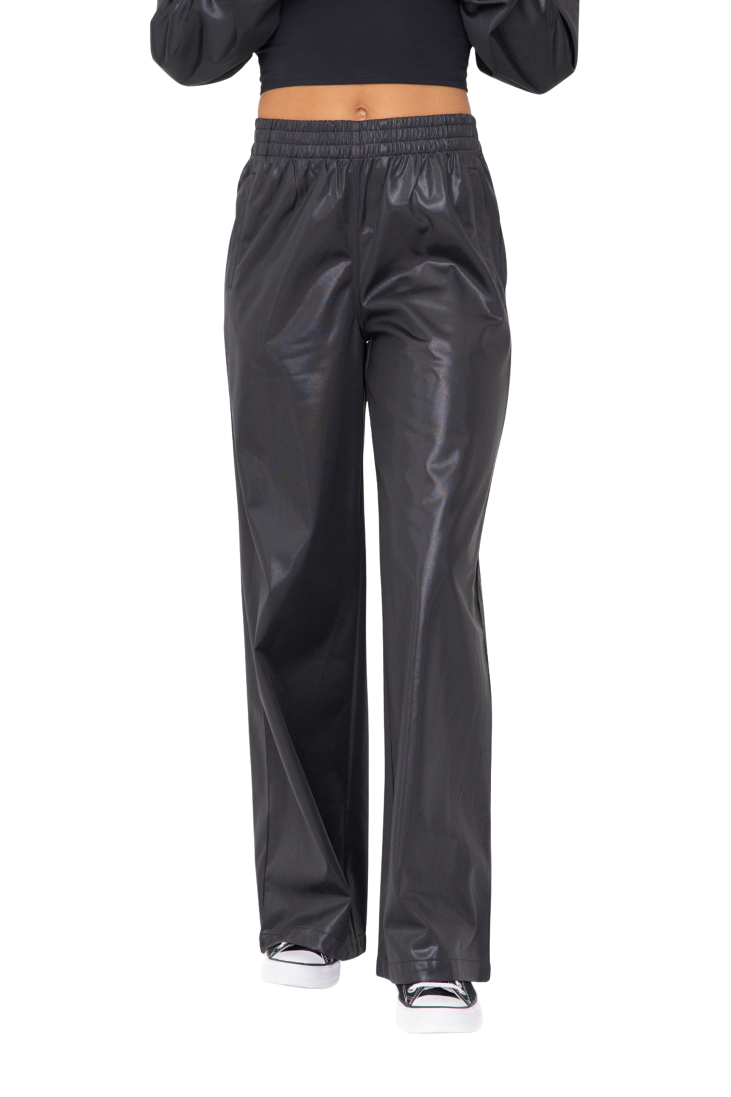 Glossy Wide Leg Flare Pants