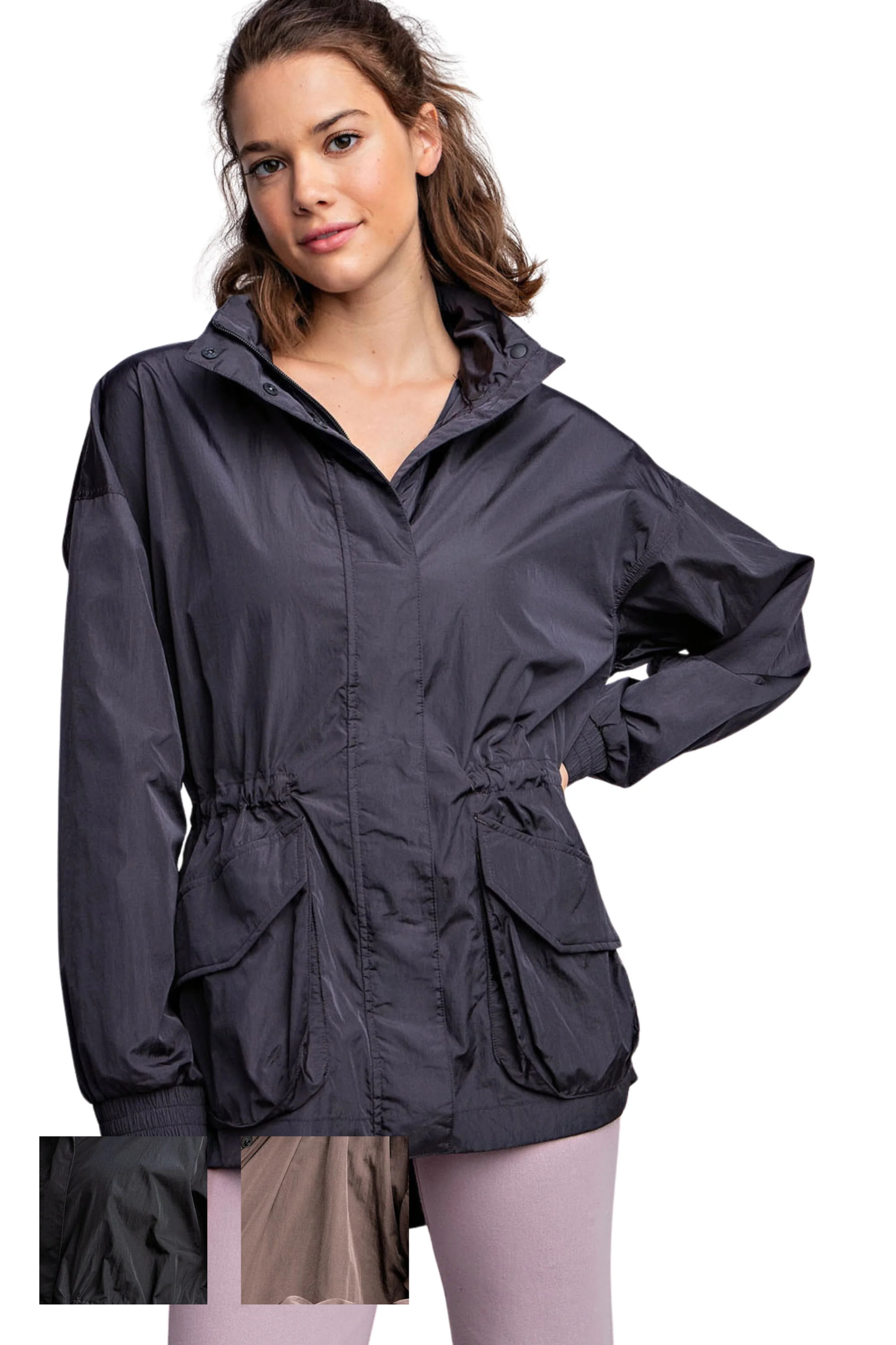 Windbreaker Material Loose Fit Zip Up Jacket