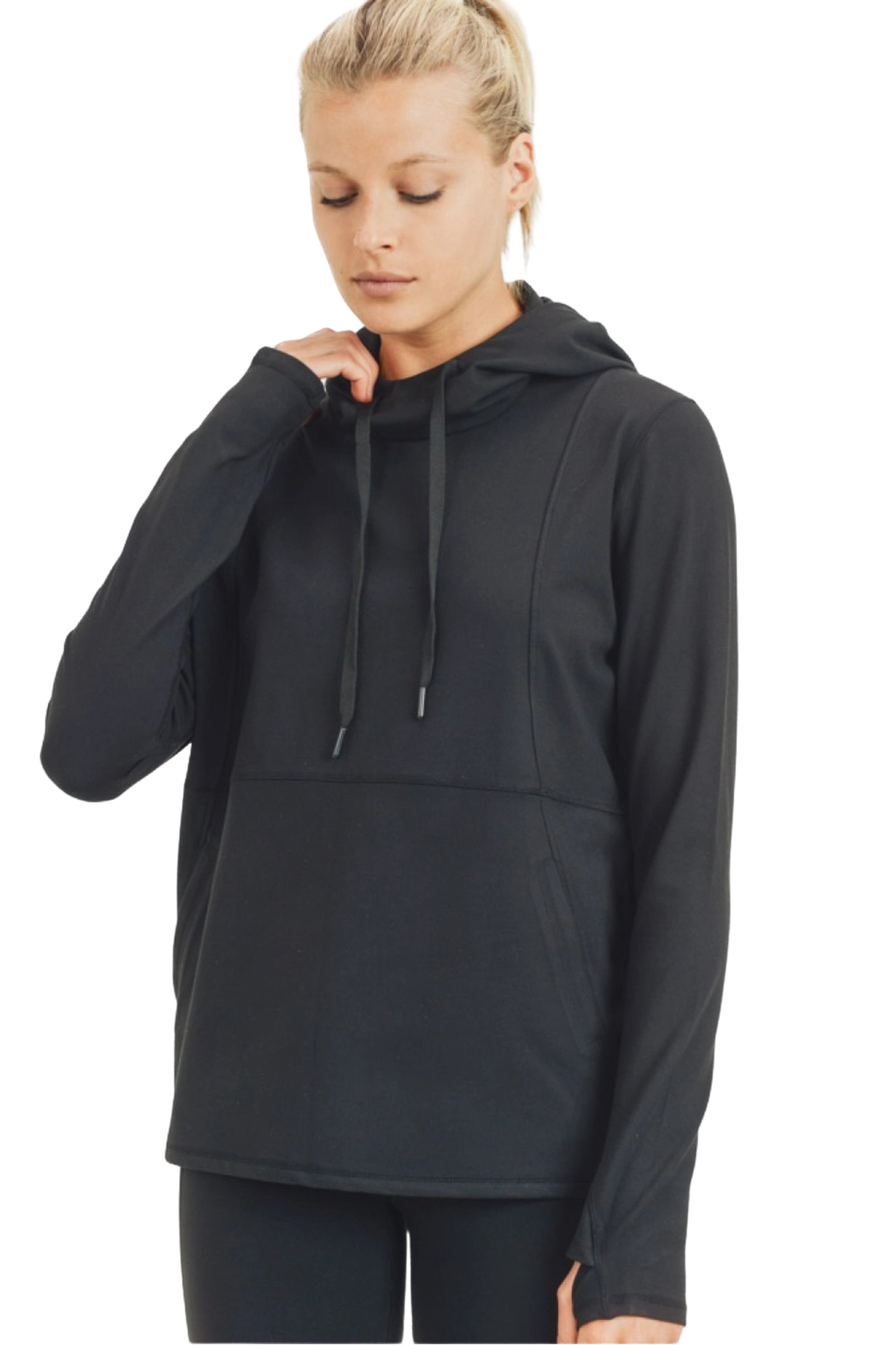 Active Pullover Hoodie with Thumb Holes