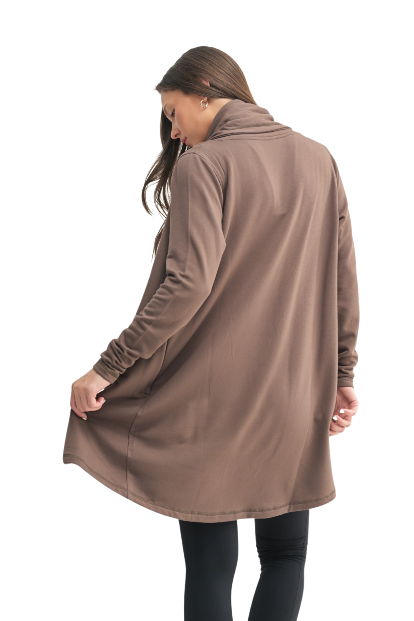 Fleece Lined Flowy Open Cardigan