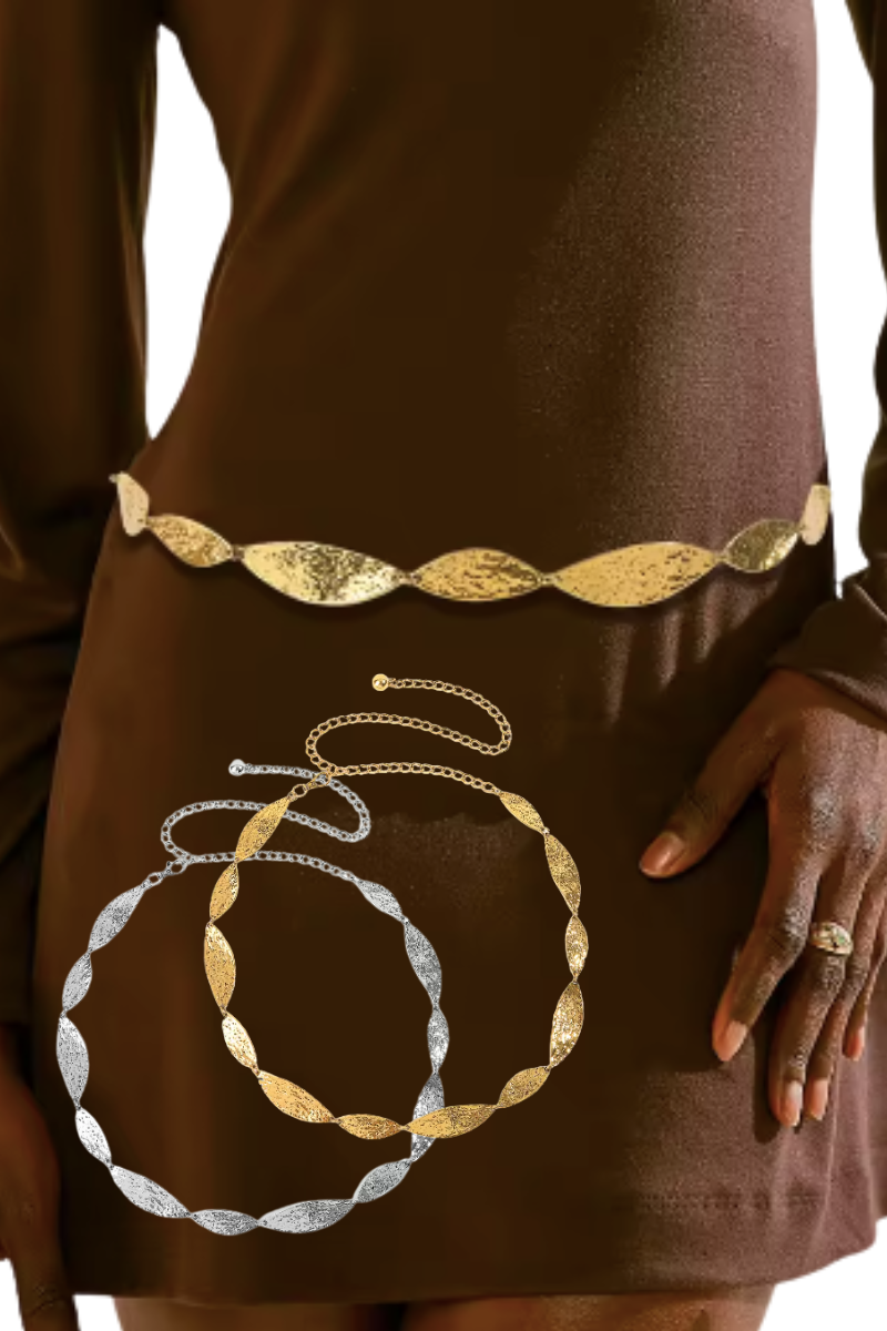 Hammered Metal Chain Belt