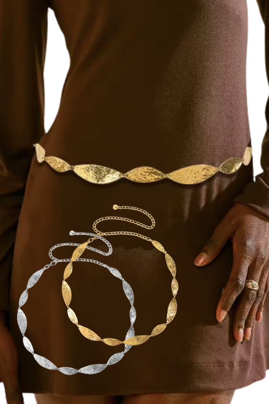 Hammered Metal Chain Belt