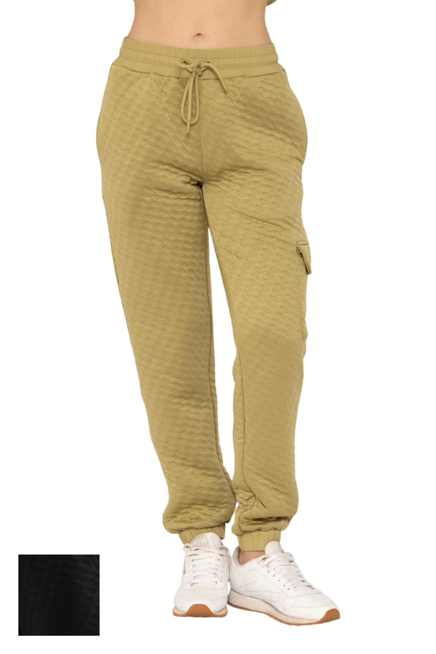 Quilted Water Resistant Cargo Jogger Pants