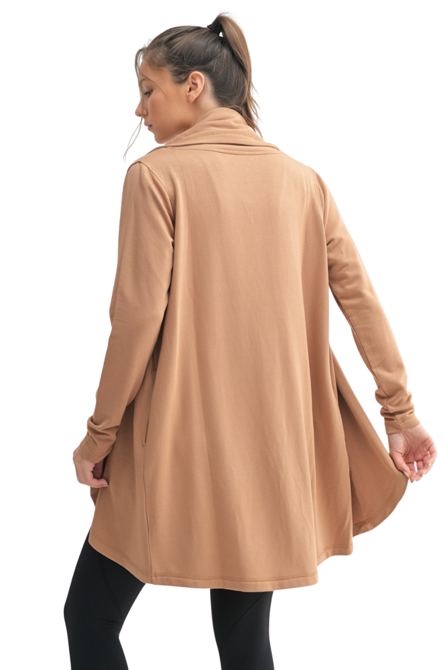 Fleece Lined Flowy Open Cardigan