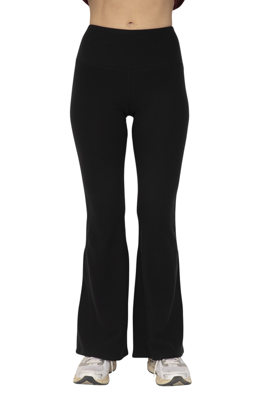 High Waisted Flare Fleece Leggings
