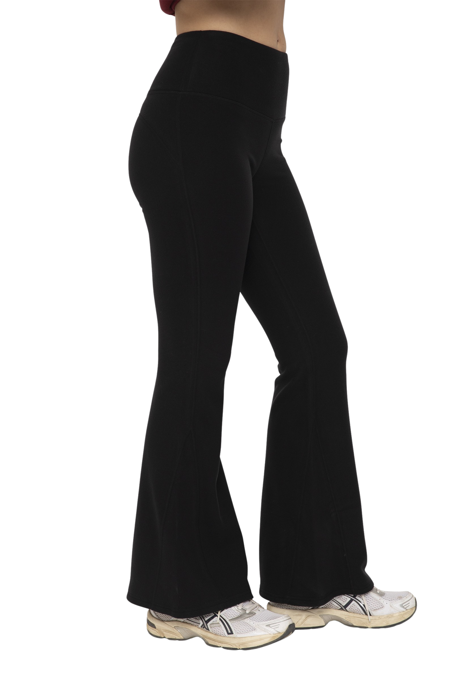 High Waisted Flare Fleece Leggings