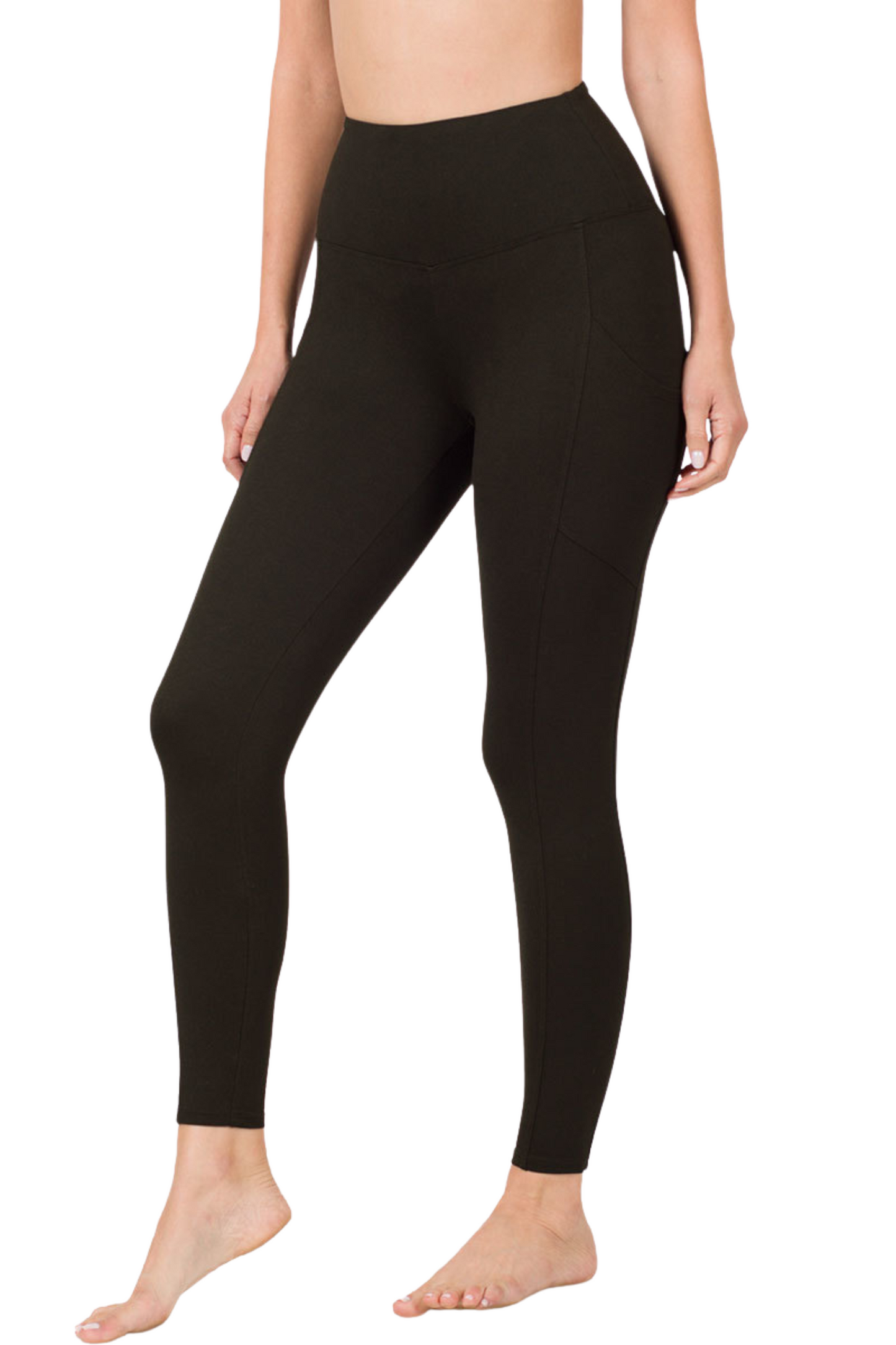 Brushed Microfiber Full Length Pocket Leggings