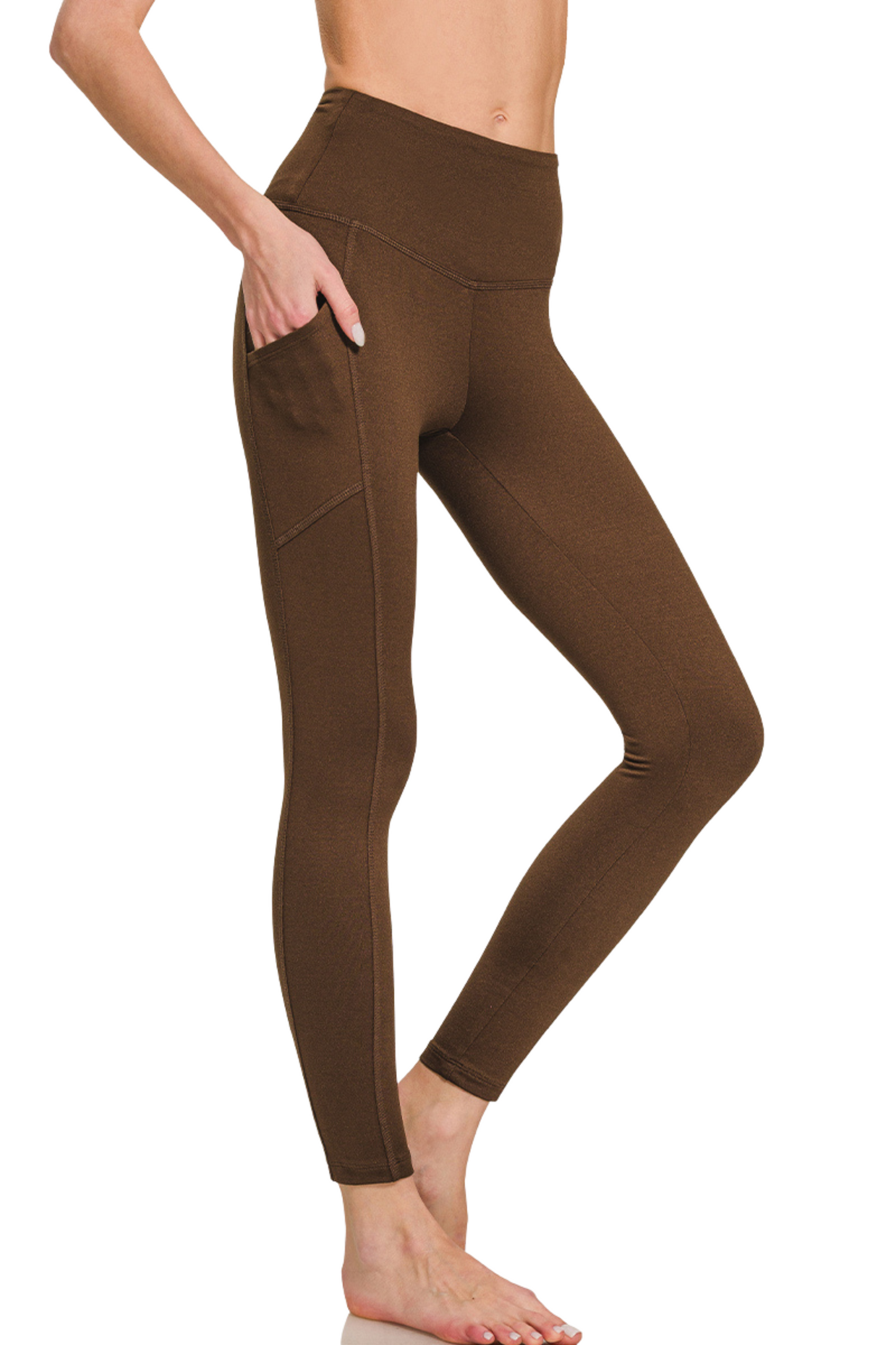 Brushed Microfiber Full Length Pocket Leggings