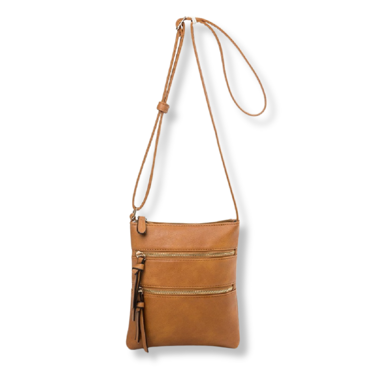 Triple Zip Square Cross Body Bag