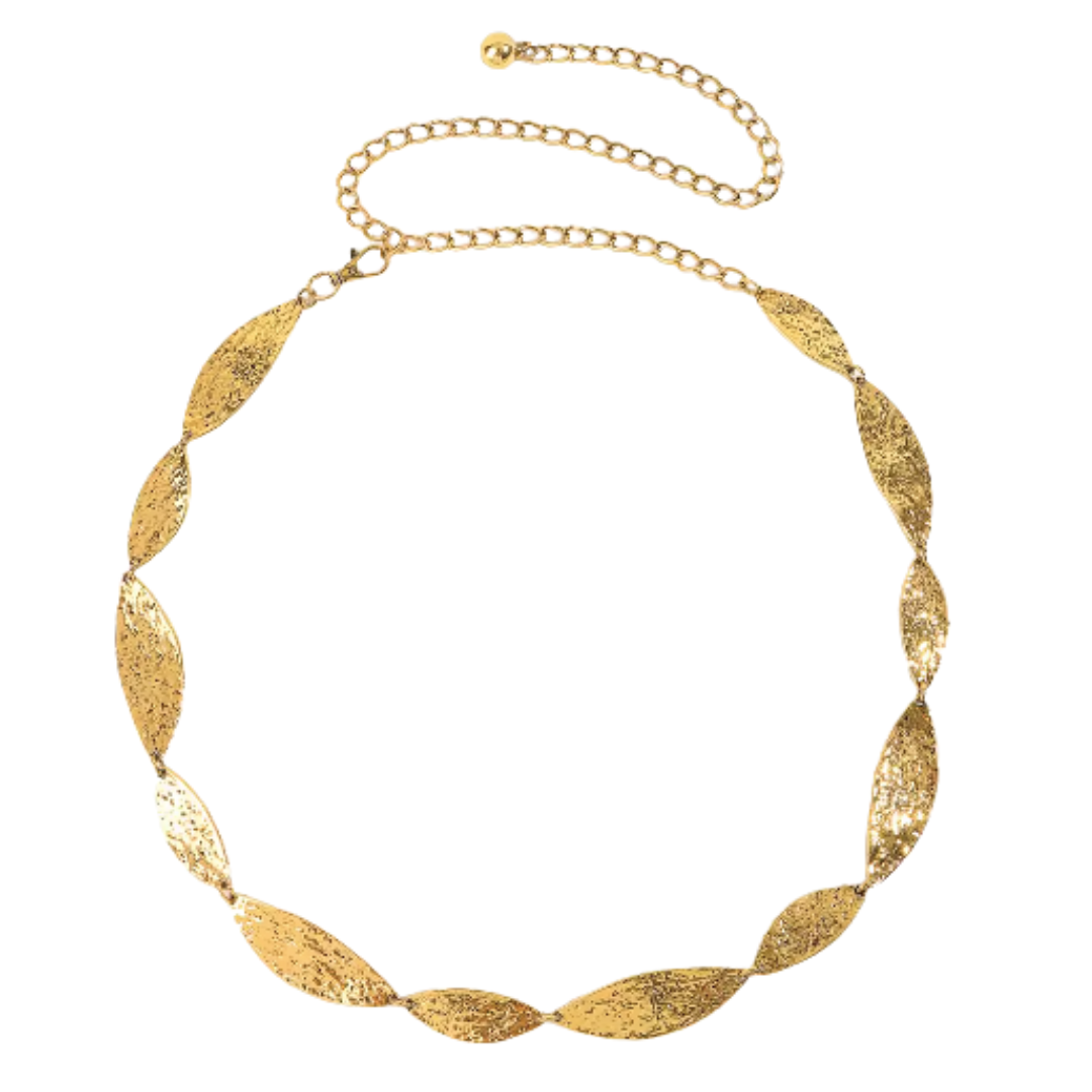 Hammered Metal Chain Belt