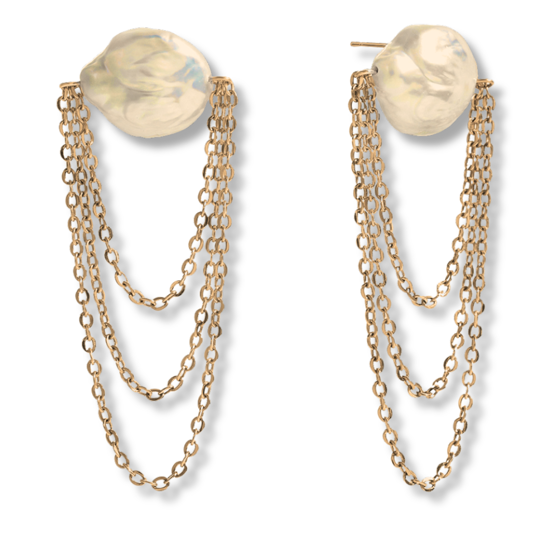 Stainless Steel & Mother of Pearl Stud Earrings