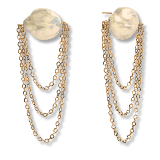 Stainless Steel & Mother of Pearl Stud Earrings