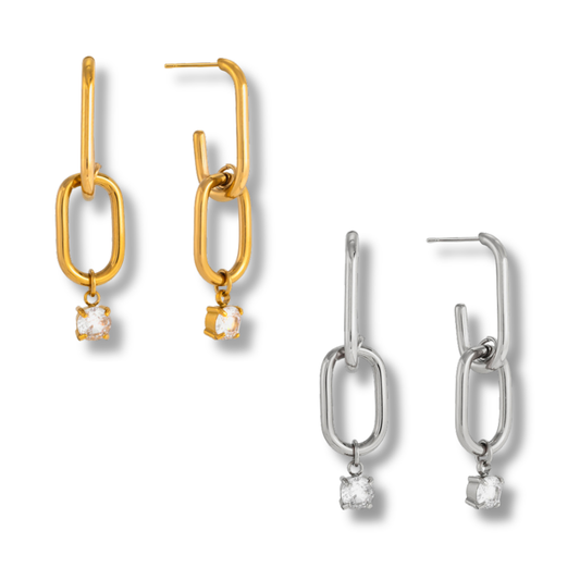 Sestra by Intro Stainless Steel CZ Multi Hoop Earring