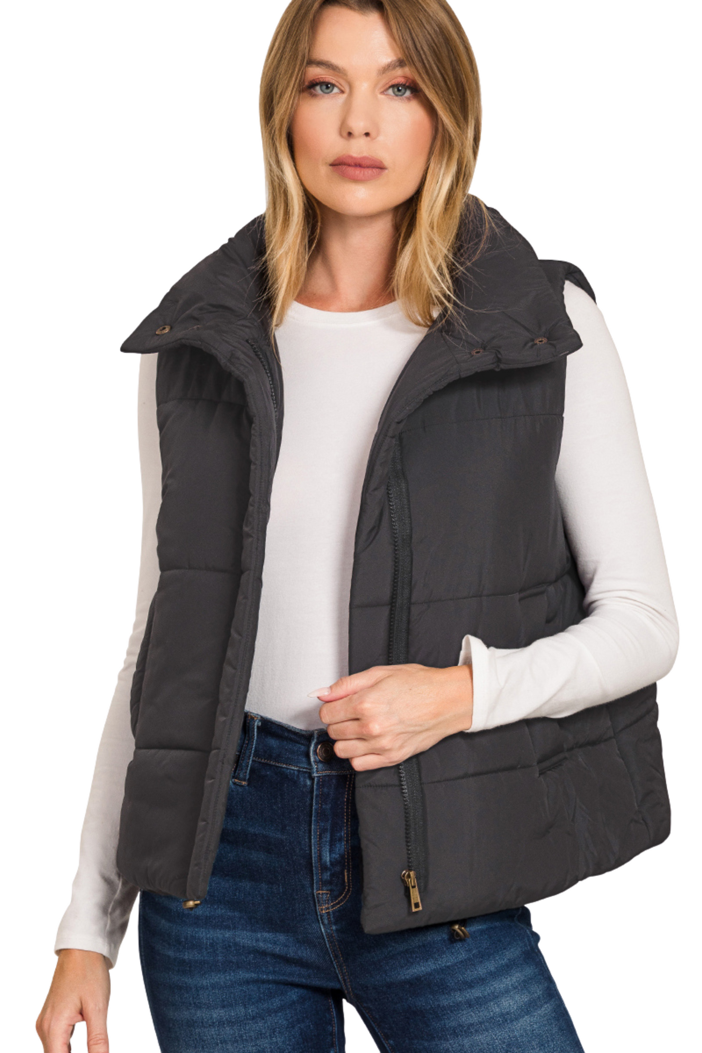 Zip Up Puffer Vest