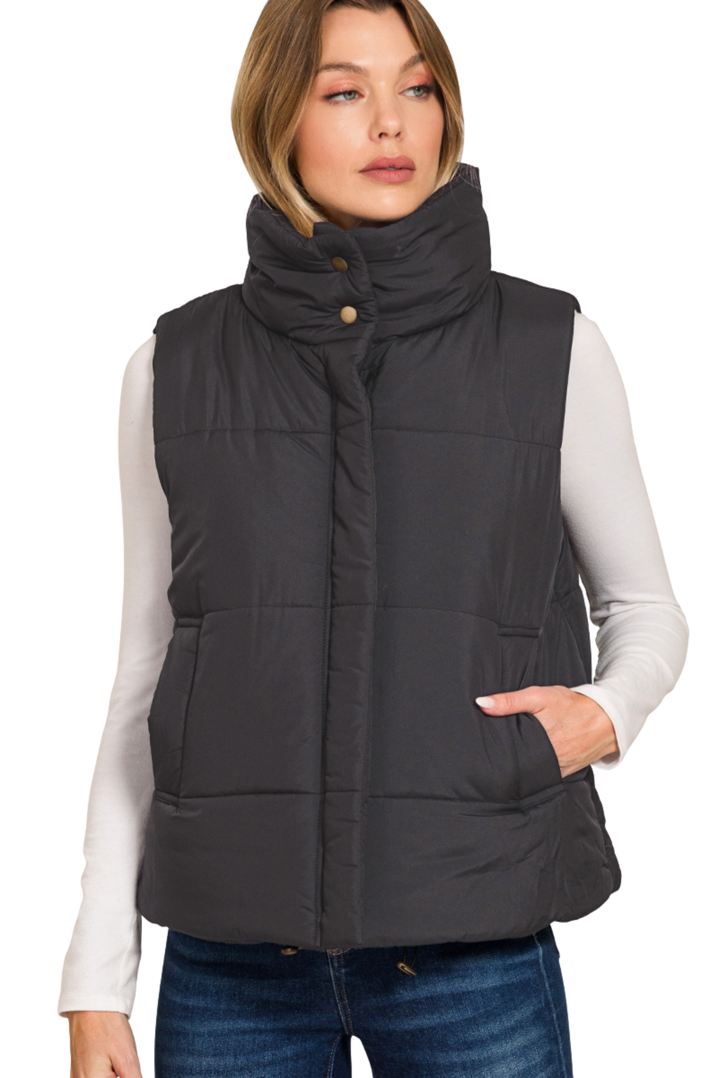 Zip Up Puffer Vest