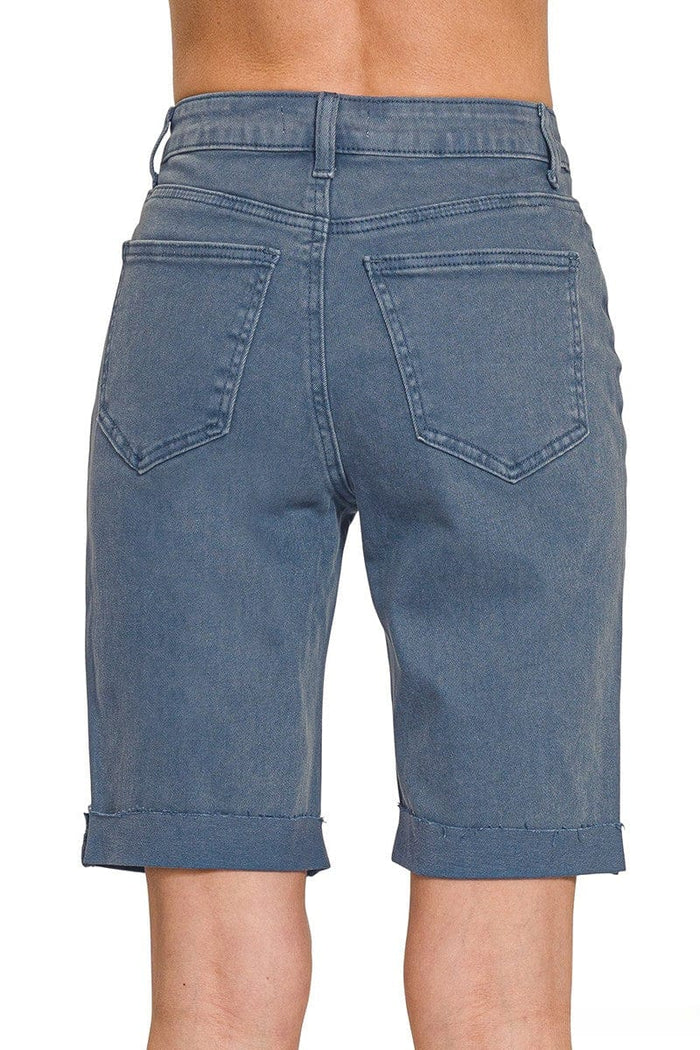 Bermuda Rolled Hem Denim Shorts