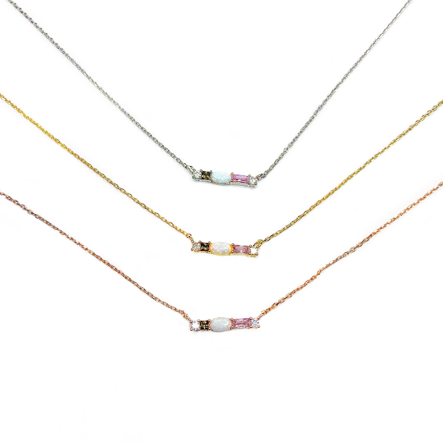Opal & Gems Bar Necklace