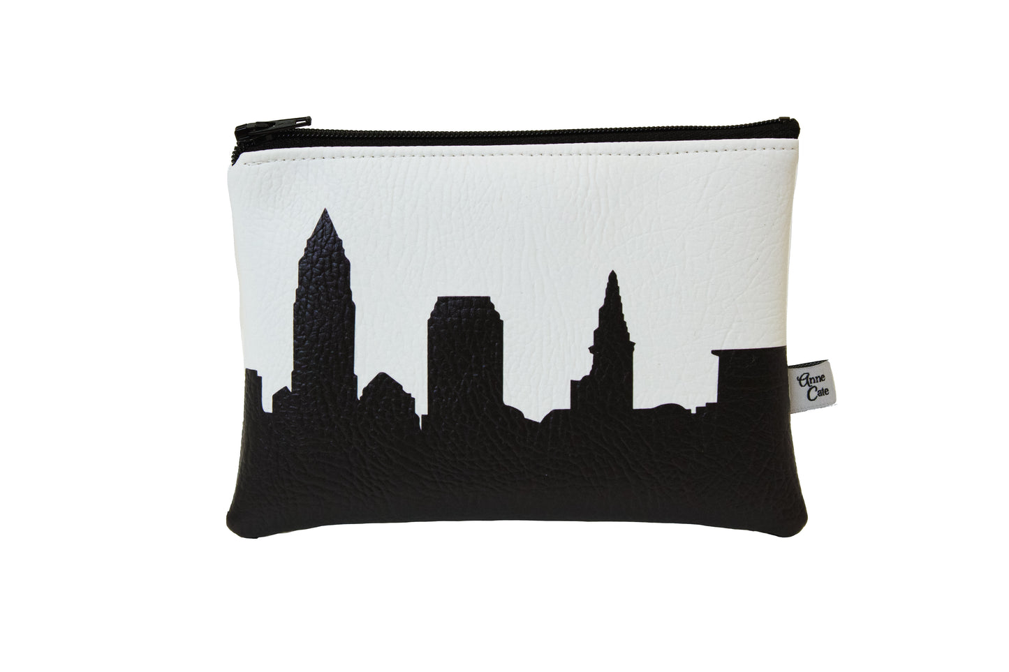 black and white skyline coin purse